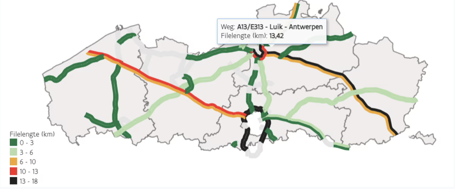 Voka: "Files op E313 richting Antwerpen bijna helft langer in 10 jaar tijd"